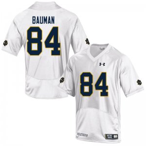 Notre Dame Fighting Irish Men's Kevin Bauman #84 White Under Armour Authentic Stitched College NCAA Football Jersey NOD2399VX